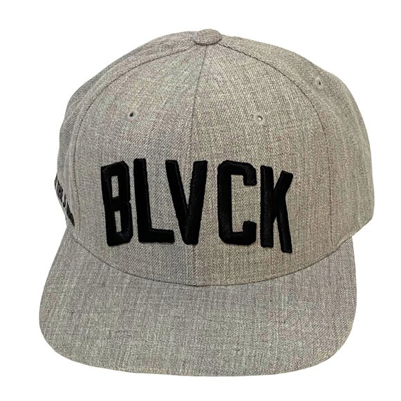 Black Scale BLVCK Only the Strong Snapback Hat One Size High Crown Flat Bill